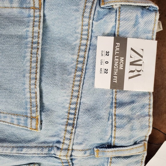 ZARA Mom full length fit jean 0 blue nwt new - Picture 11 of 11